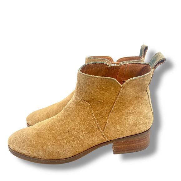 LUCKY BRAND Woman's Tan Suede Booties 10/42   Western Retro Grunge - Picture 2 of 9